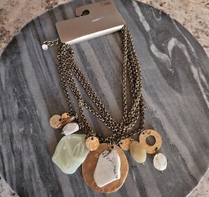 Gold and Cream Multi-Layered Necklace